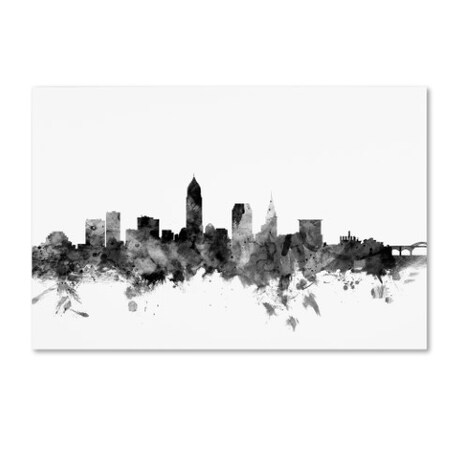 Trademark Fine Art Michael Tompsett 'Cleveland Ohio Skyline B&W' Canvas Art, 30x47 MT1031-C3047GG